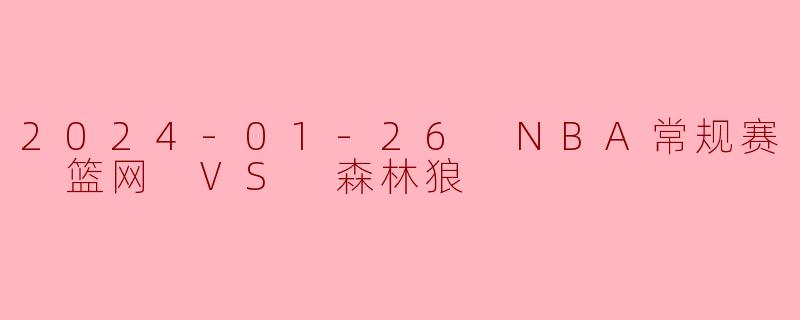 2024-01-26 NBA常规赛 篮网 VS 森林狼